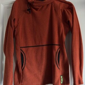 Orange Melanzana microgrid hoodie